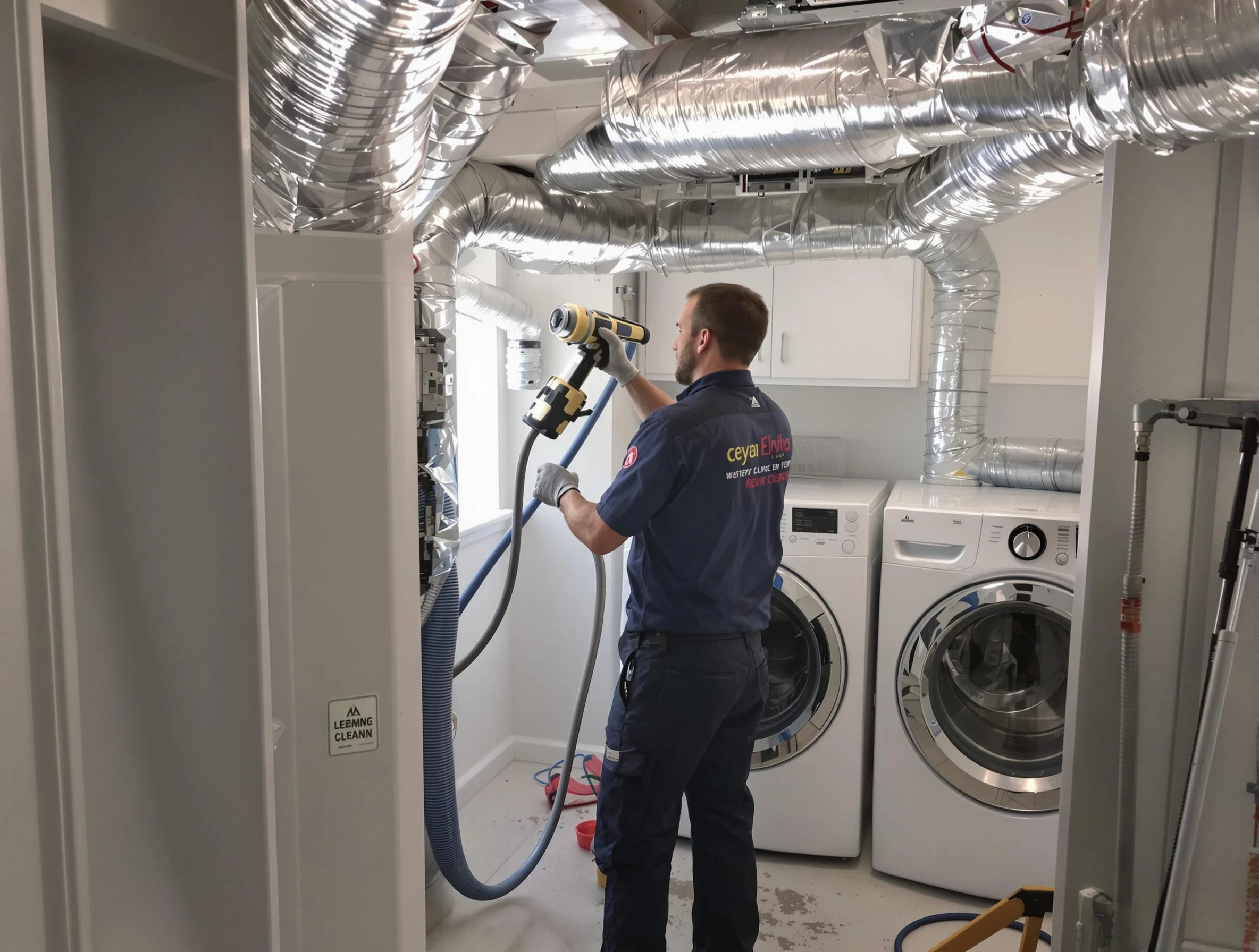 Boston Dryer Vent Cleaning specialist using advanced equipment for thorough duct cleaning in Boston
